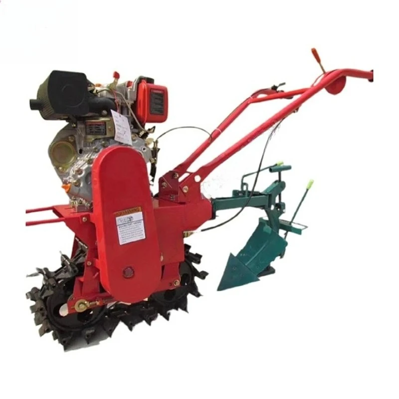 Small Tracked Rotary Cultivator Chain Rail Hillside Ditching Tiller