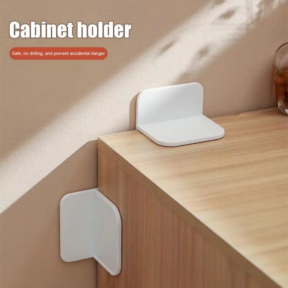 

5Pcs Adhesive No Drill Baby Proofing Cabinet Fixer Prevent Falling Cabinet Bookcase Stabilizer Anti-Tip Furniture Fixer