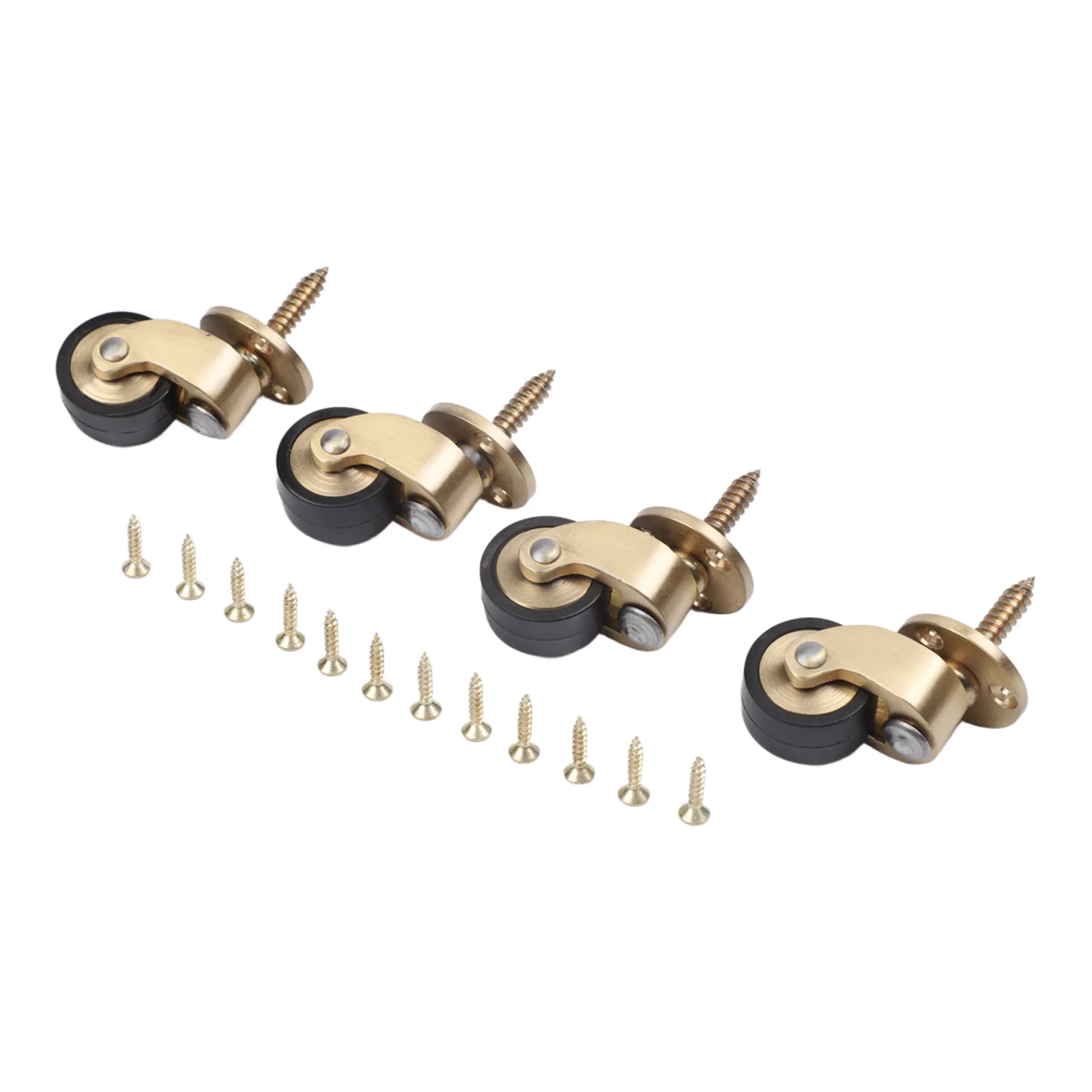 Caster Wheels Set 360 Degree Wheels Whisper-Quiet Operation Aesthetic Brushed Finish Compact Size Casters Whisper Quiet Caster