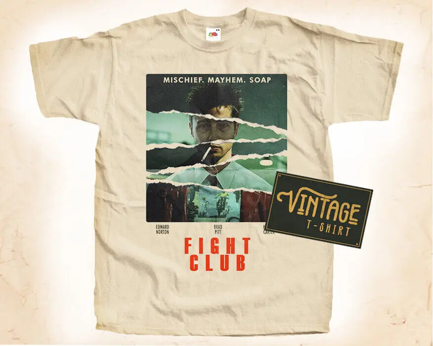 

Fight Club V1 T shirt TEE Natural Vintage Movie Poster all sizes S - 5X