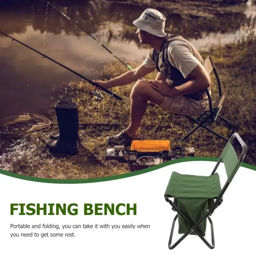 Wear-resistant Folding Camping Chair Strong Load-bearing Sturdy Foldable Fishing Chair Crossbody with Storage Box