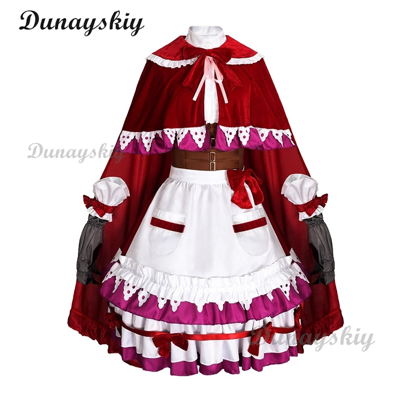 أنيمي السجن ماناكا لالا تأثيري 10th الذكرى عيد الميلاد الأحمر لوليتا فستان زي حفلة هدية فتاة الملحقات الحلو مجموعة جديدة