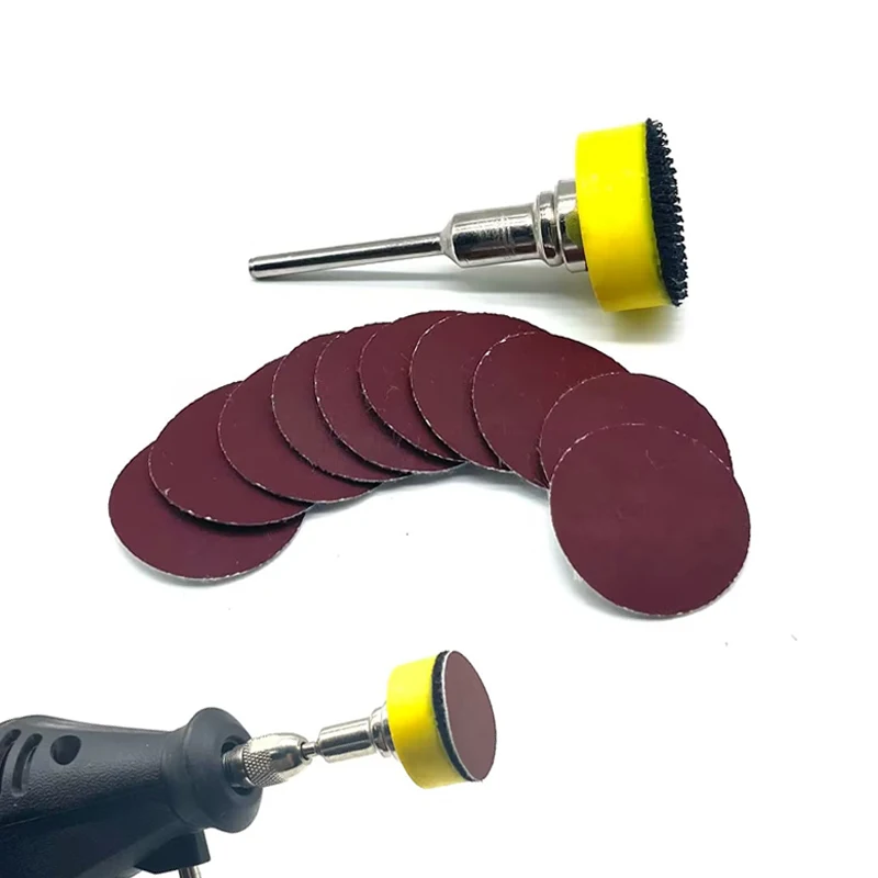 11 Stück Mini-Auto-Schaumbohrer-Polierpad-Set mit Klettverschluss, 1 Zoll, 25 mm Detail, Schwamm, Wolle, Wachsen, Polierpads mit Rückseite – Detail 8