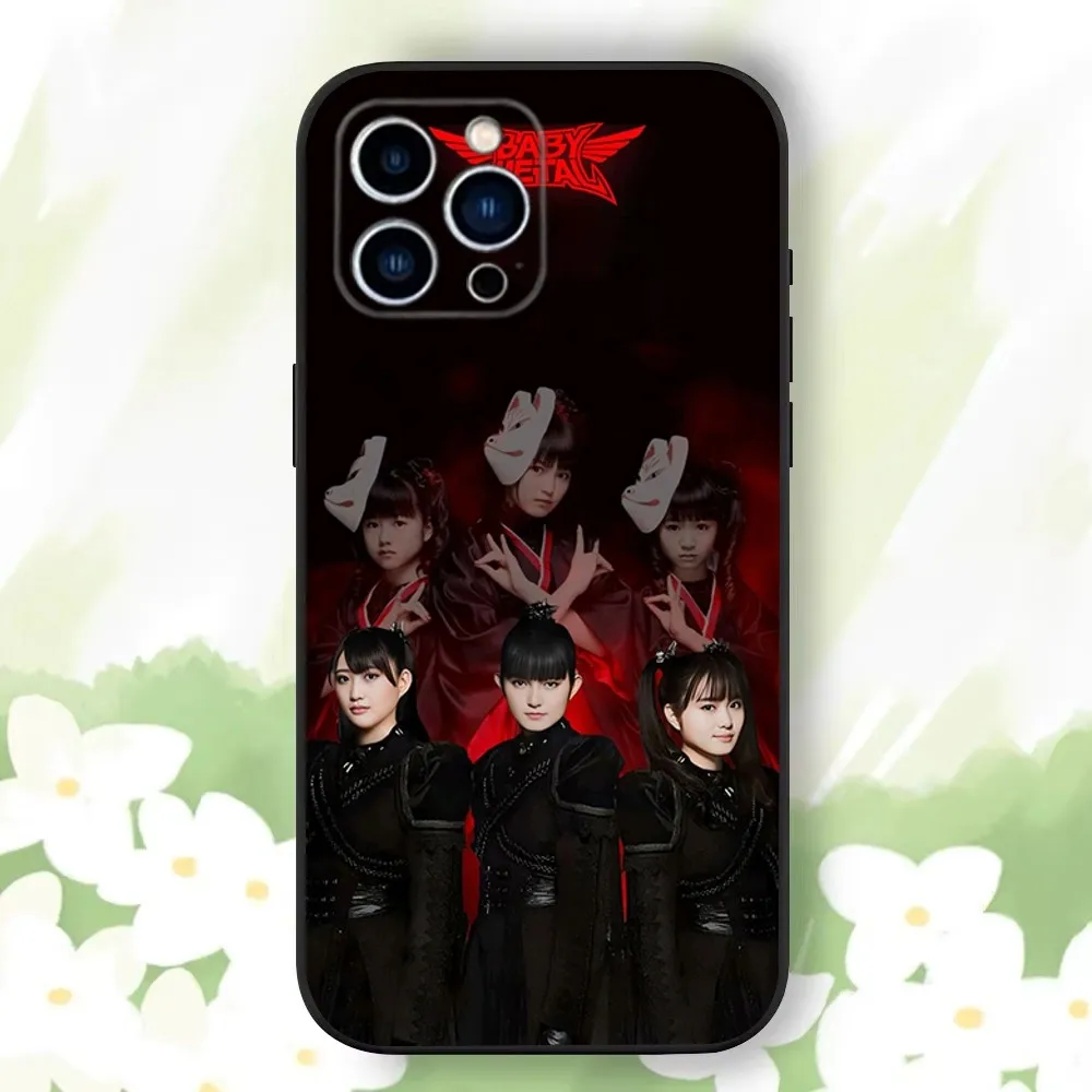 B- BABYMETAL Rock-s Band Phone Case For iPhone 16,15,14,13,12,11 Plus,Pro Max,XS,X,XR,SE,Mini,8,7，Soft Silicone Black Cover