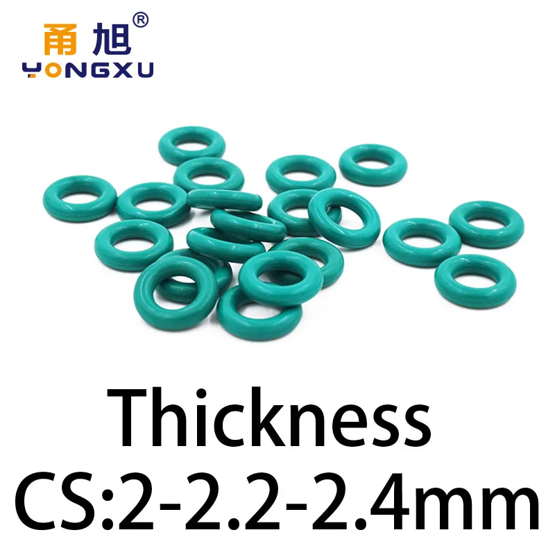 O-ring thickness 2/2.2/2.4mm CS fluororubber FKM sealing temperature resistant gasket rubber ring complete in specifications.-.