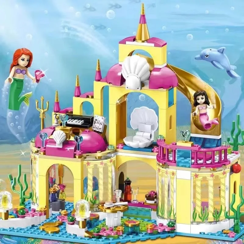 New Moc Princess Ariel's Undersea Palace Castle Mermaid Undersea Palace Building Blocks Friends Toys Girl Gift Compatible 41063