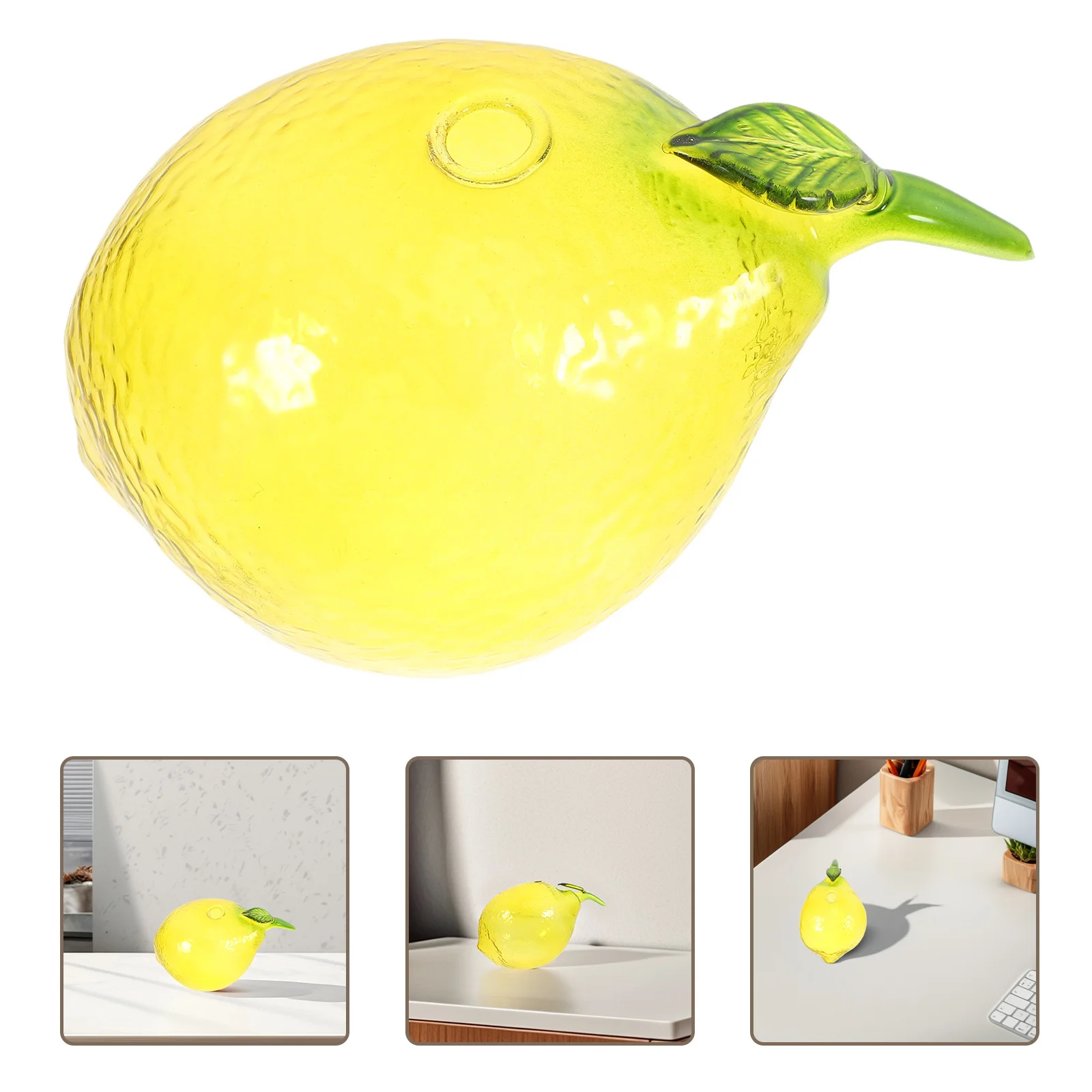 

Lemon Shaped Glass Vase Creative Fruit Design Small Decorative Flower Vase Table Centerpiece Unique Glass Ornament Modern Home