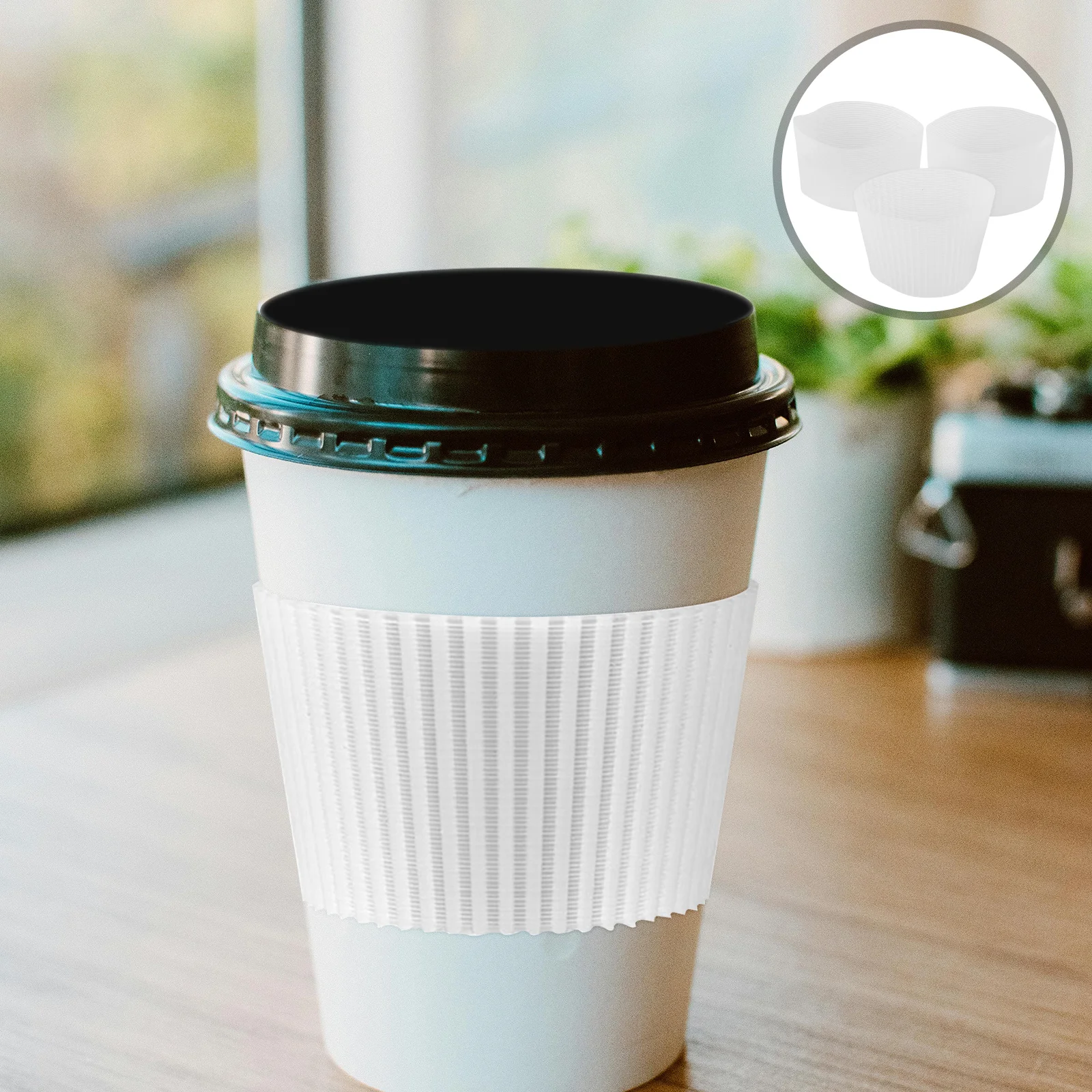 

3 Pcs Coffee Cup Holder Mug Sleeve Silicone for Travel Sleeves Summer Reusable Silica Gel Universal Cover Practical