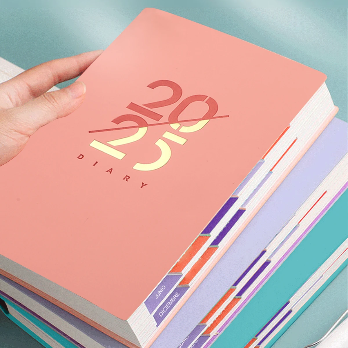 A5 Notebook 2025 2Pack Schedule Book 365 Days Spanish Softcover Calendar Daily/Weekly Planner Student Agenda Stationery Supplies