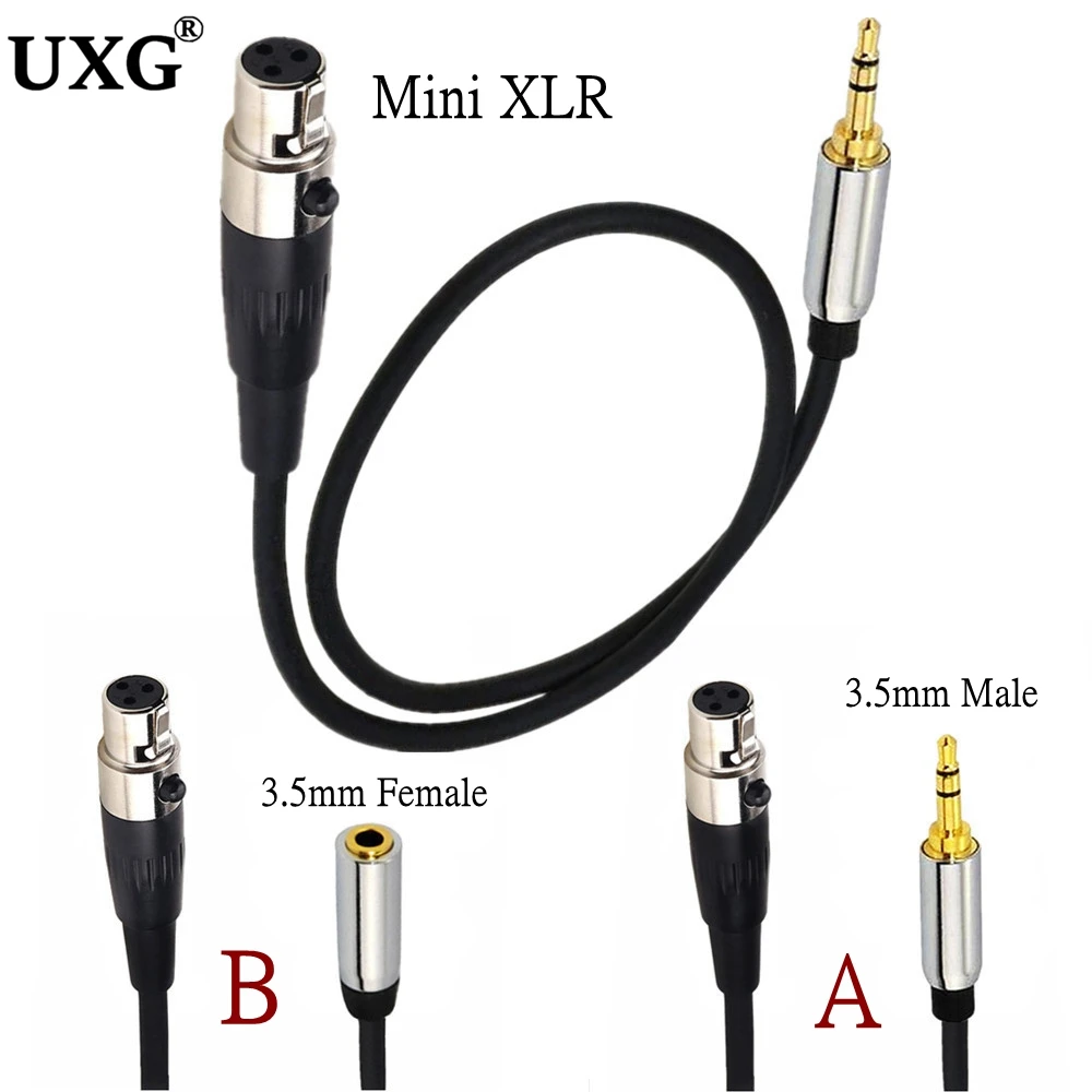 Mini XLR 3Pin 3.5mm Jack To Mini XLR 3.5 Mm Female For BM800 PC Headphone Mixer Microphone Stereo Camera Amplifier 0.5m 50cm