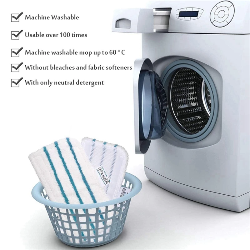 2PCS Mop Pads for Black/Decker Steam Mop FSM1600 1610 1620 1630 Washable Replacement Cleaning Mopping Cloth