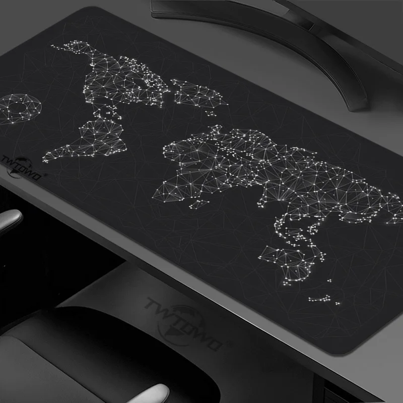 Mouse Pad Polygonal World Map Gaming XL Large Home Custom Mousepad XXL Mouse Mat Non-Slip Natural Rubber Office