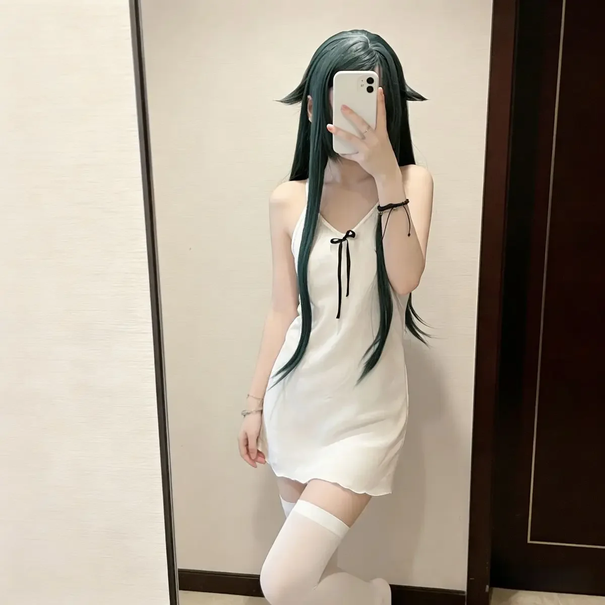 Saya no Uta Cosplay Summer Cute Japanese Style Daily White Sling Dress, Saya Cos Costume Women Anime Outfit view 5