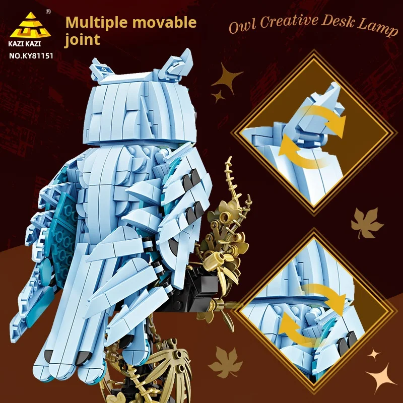 البومة لمبة مكتب اللبنات الإبداعية الجدول ضوء الطيور زخرفة الديكور تمثال عيد الميلاد هدايا عيد الميلاد الكبار الفتيات الفتيان