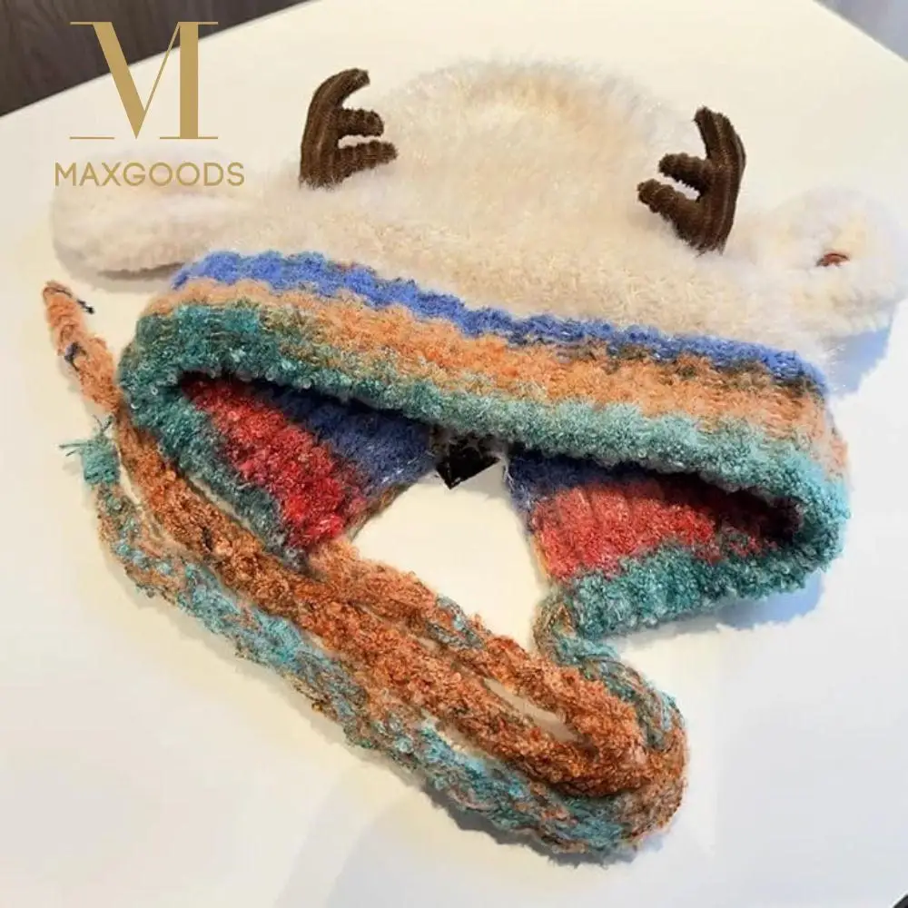 

Новая меховая шапка для хранения оленя, ветрозащитная защита ушей, праздничная рождественская шапка с рогами, эластичная теплая велосипедная шапка на открытом воздухе