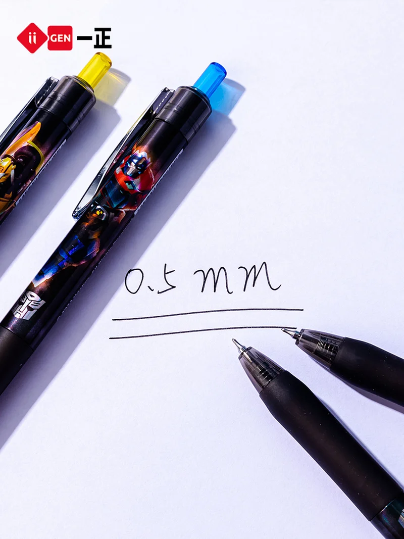 IIGEN-Bolígrafo neutro transformador, tinta negra, grado tres, cabeza de pepino para niños, bolígrafo prensado para escribir Optimus Prime, papelería para estudiantes