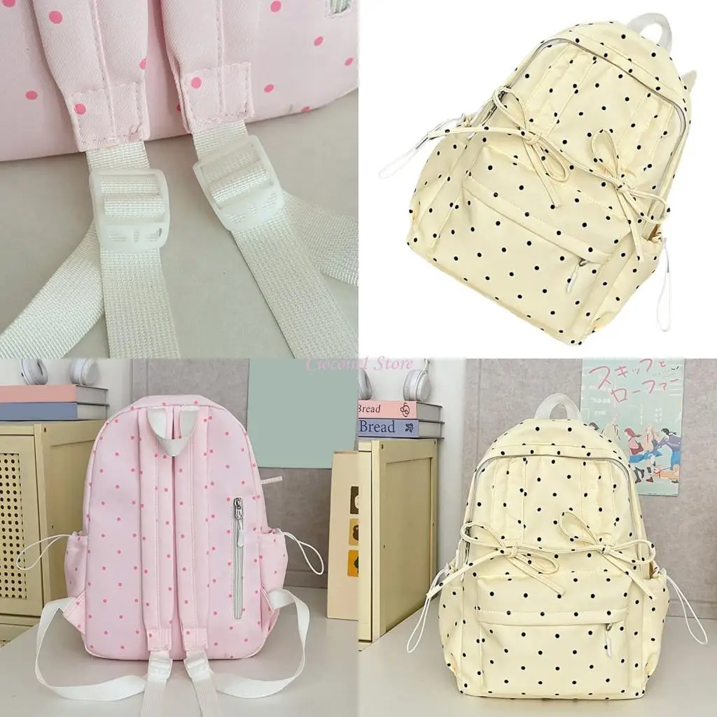 

Y1UB Youthful Heart Pattern School Bag Lightweight Backpacks For Books Electronics