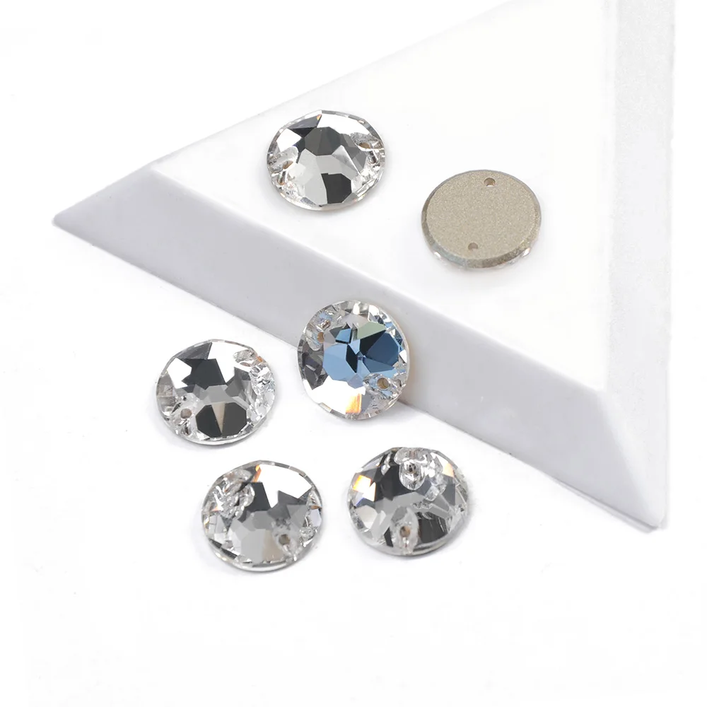PUBRILEX K9 Glas-Aufnähsteine, abgeschrägte Ecken, klare Spiegelkristalle mit flacher Rückseite für Kleidung, Kleider und Dekorationen. – Detail 3