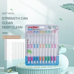 10 pcs adult soft bristled toothbrushes, anti slip soft rubber handle, family set