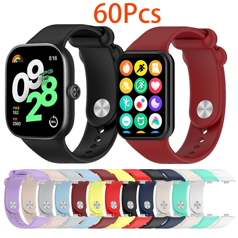 60Pcs Silicone Band For Mi Band 8 9 Pro Strap Smart Watch Accessories Bracelet Replacement Belt For Xiaomi Mi Band 8 Pro