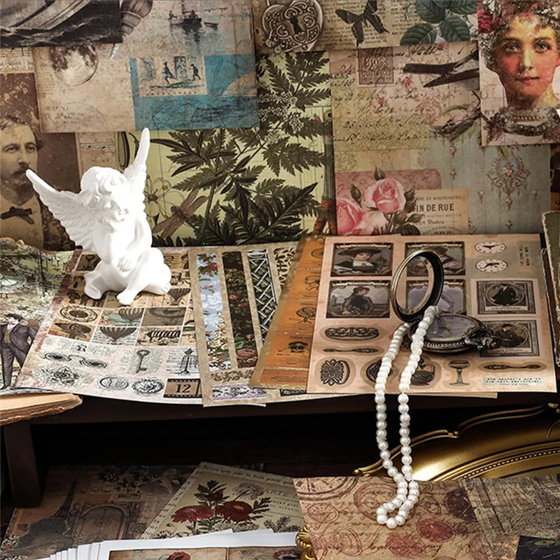 

Винтажные эстетические наклейки васи, бумага для скрапбукинга, 40 листов, книга эфеми для художественного ведения журнала