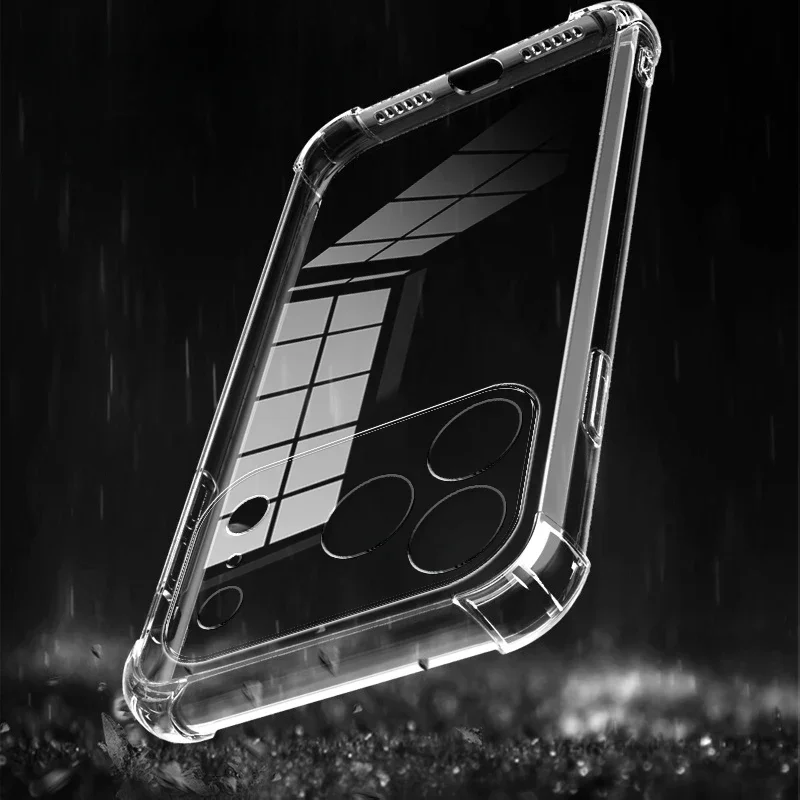 

Для iPhone 17 Air 16 15 14 13 12 11 Pro Max 13 Mini 14 15 16 Plus 16e Противоударный прозрачный чехол Прозрачный силиконовый чехол Etui