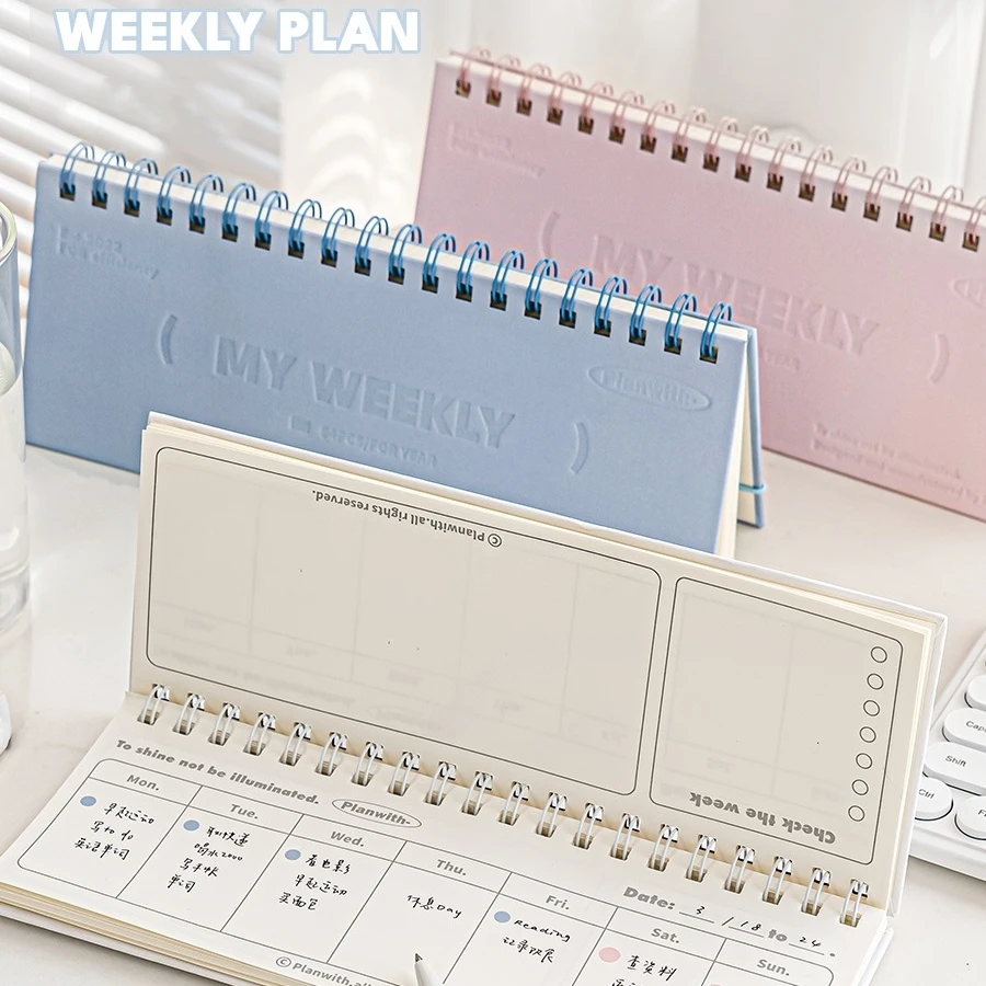 One Year Weekly Plan Book Bungle Cord Hard Cover 54 Weeks Table Checklist Diary Memo To Do List Schedule School Gift F7638