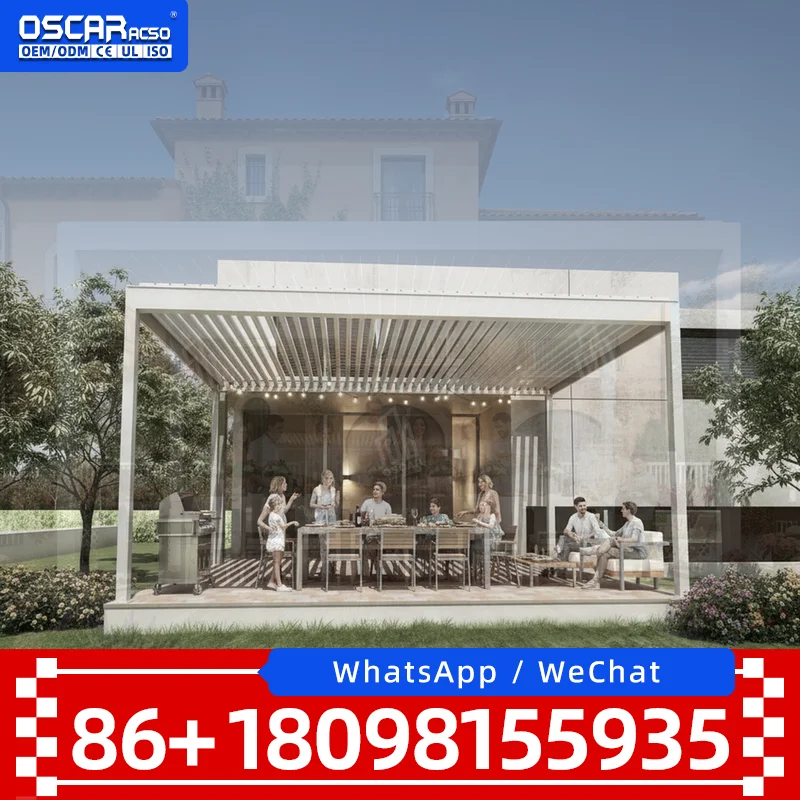 12 X 156 Feet Louvered Waterproof Pergola Patio Cover for Outdoor Garden Backyard pergola