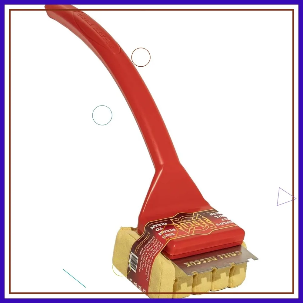 

Bristle-Free Grill Brush with Replaceable Scraper Head for Safe and Fast Cleaning of Cast Iron or Stainless Steel Grates