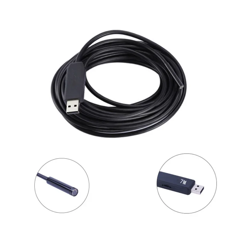 5.5mm Computer USB Endoscope, 7m Electronic Detection, High-definition Video, Waterproof Endoscope