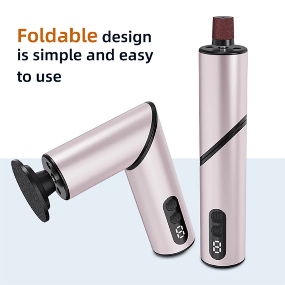 Lima eléctrica plegable 2 en 1 para pies, máquina de pedicura, eliminador de piel muerta, cortadora de callos para pies, herramienta recargable para el cuidado de los pies