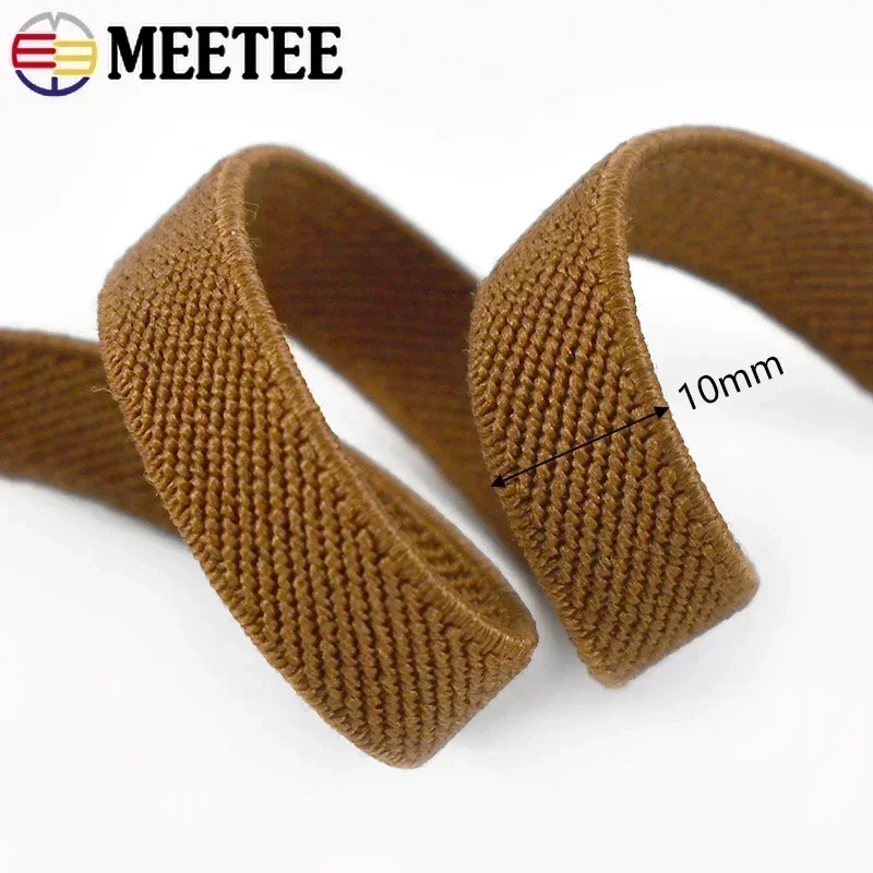 5M 10mm Nylon Sewing Elastic Band Soft Skin Rubber Bands Underwear Pants Decorative Webbing Ribbon Bias Binding Tapes