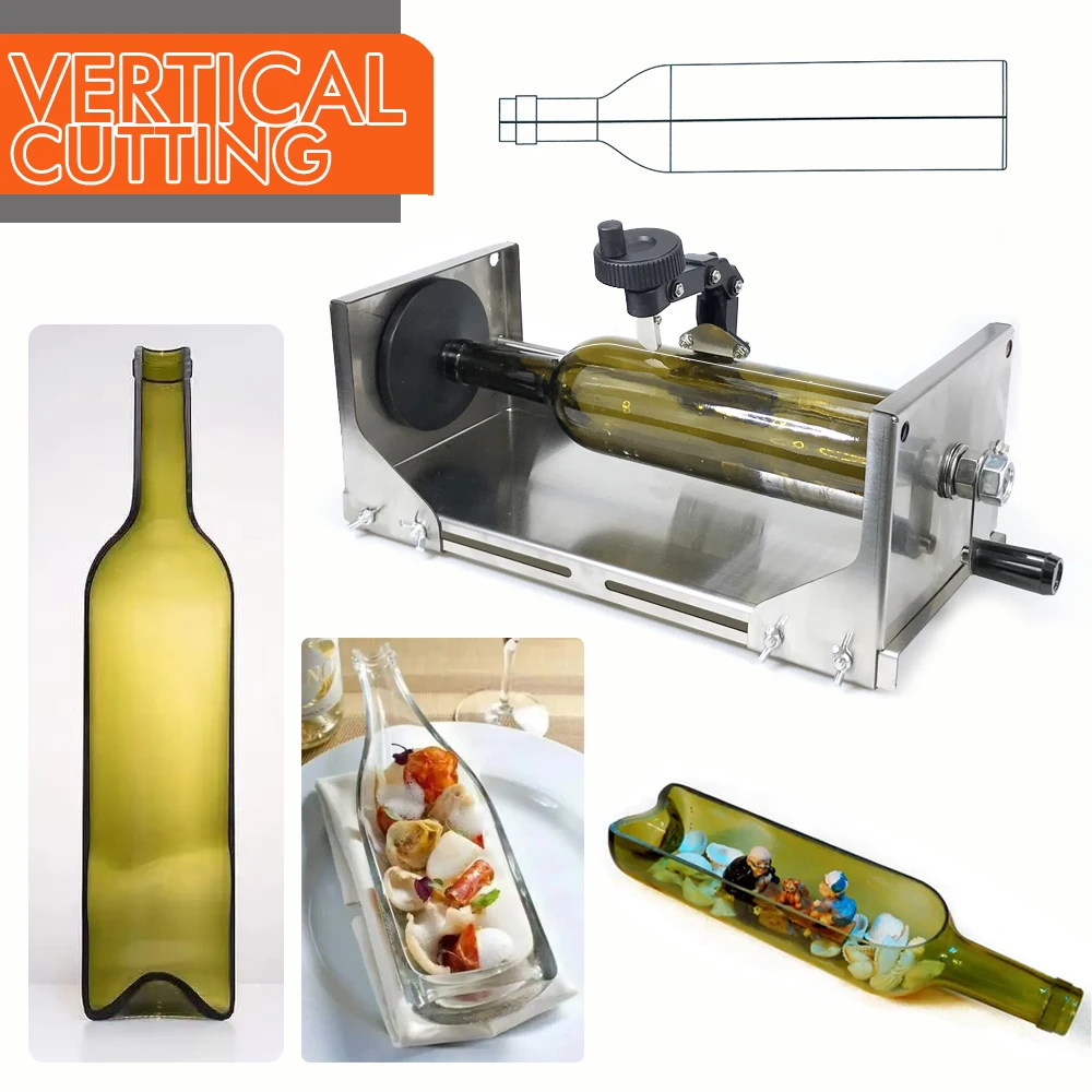 Second Generation Hand Wheel Glass Bottle Cutter Glass Cutting Tool for Square Round Bottles and Bottlenecks with Accessories