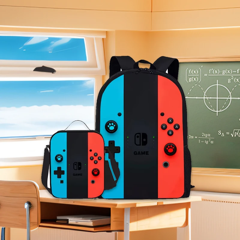 Borsa da scuola fai-da-te modello console di gioco per il ritorno a scuola per studenti primari e secondari Borsa da pranzo Borsa per penne Borsa a