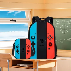 Borsa da scuola fai-da-te modello console di gioco per il ritorno a scuola per studenti primari e secondari Borsa da pranzo Borsa per penne Borsa a tracolla Tre set