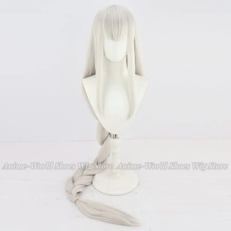 150cm Long Braided Cosplay Wig Arknights Silver Gray Grey Lolita Fairy Princess Girls Hair Game Specter the Unchained Headwear