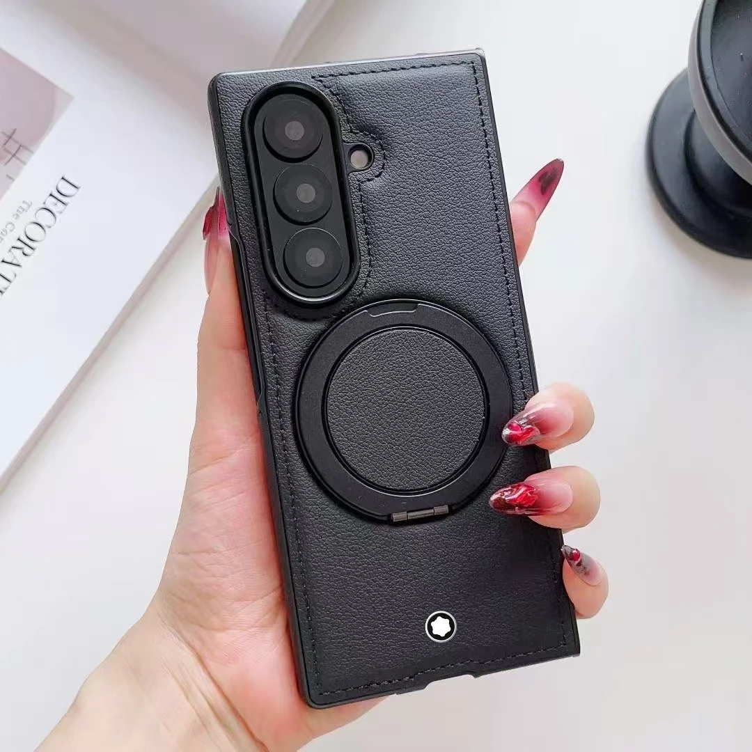

Роскошный кожаный чехол для телефона Magsafe с подставкой для Samsung Galaxy Z Fold 7, 6, 5, 4, 3, магнитный чехол для беспроводной зарядки