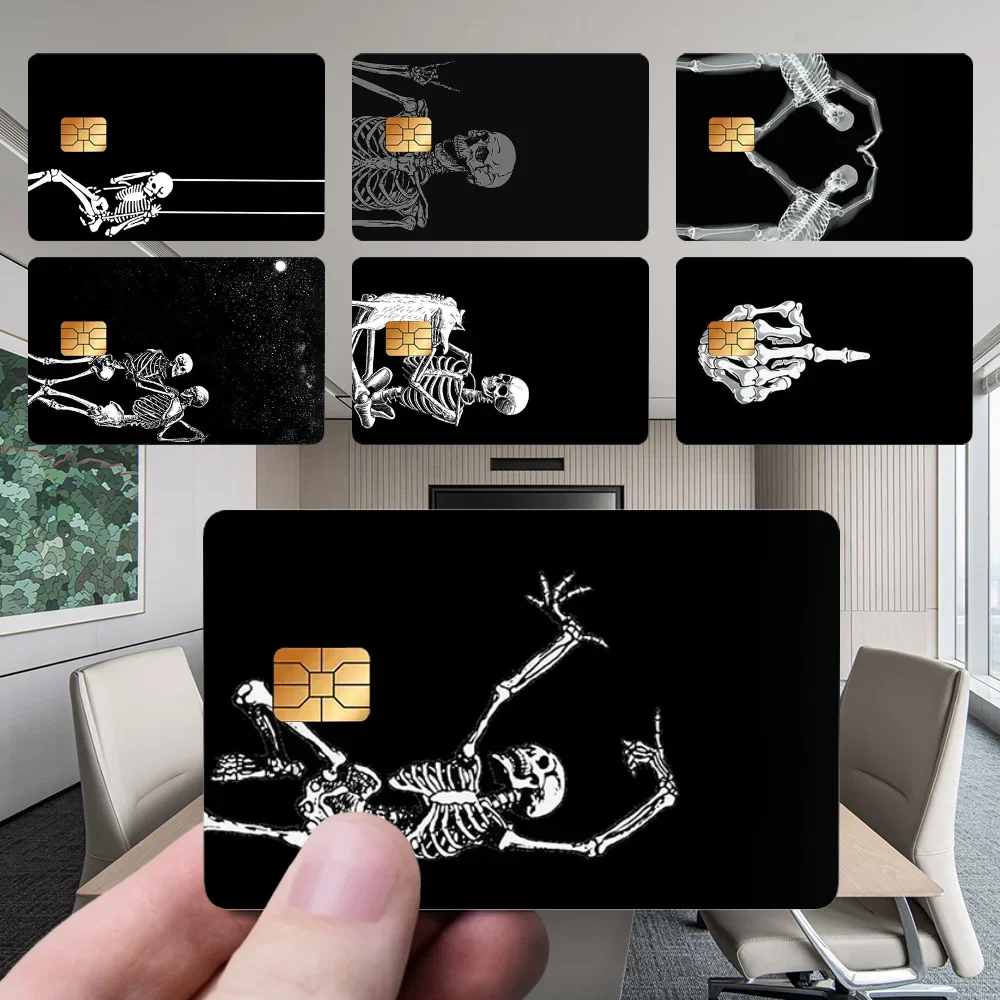 

Skeleton Skull Stickers New Cartoon Card Debit Bank Charge Card Bus Metro Waterproof Sticker Decal Decoration