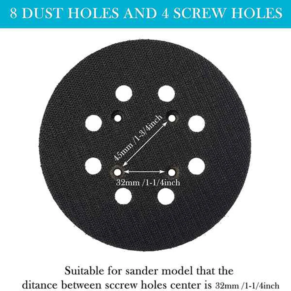 5 inch 8 Holes 125mm Hook Loop Sanding Backing Pad for Makita Orbital Sander Disk Discs Porter Cable Backup Stick on Pad HOT