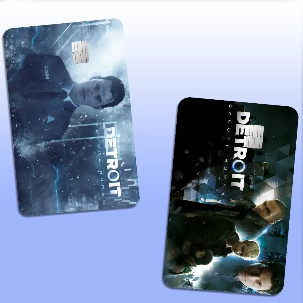 Classic RPG Game D-Detroit B-Become H-Human Anmie Sticker Film Skin Cover for Credit Card Debit Bank Card Front