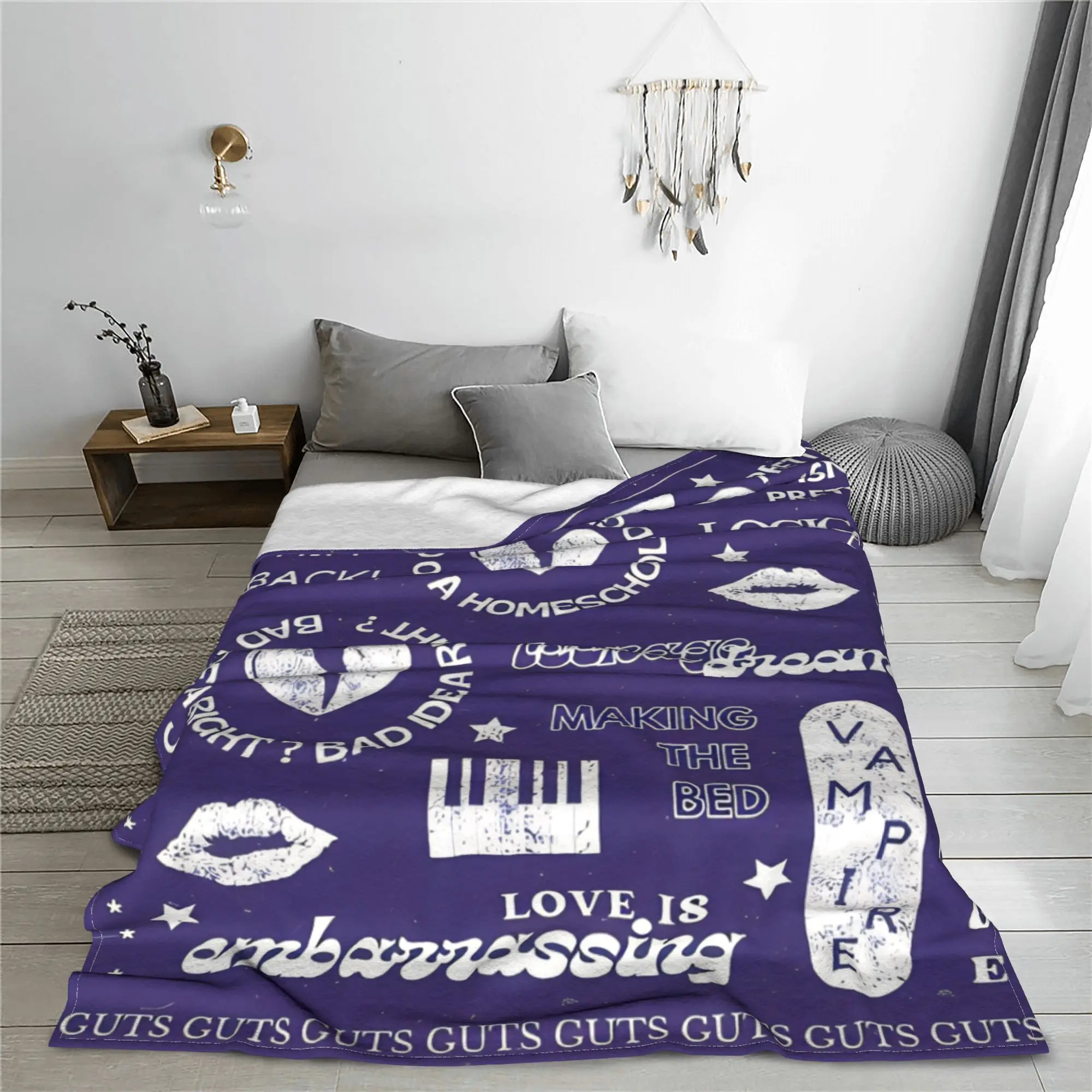 Oliviaa Sour Guts Vampire Blanket Flannel All Season Rodrigos  Multifunction Thin Throw Blanket for Home Office Bedding Throws