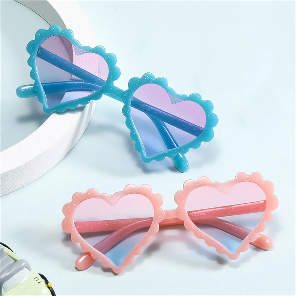 Boy Girl Sunglasses 2024 New Heart Shaped Sunglasses Jelly Flower Frame Sun Glasses Kid Eyeglasses Beach Eyewear Driving Glasses