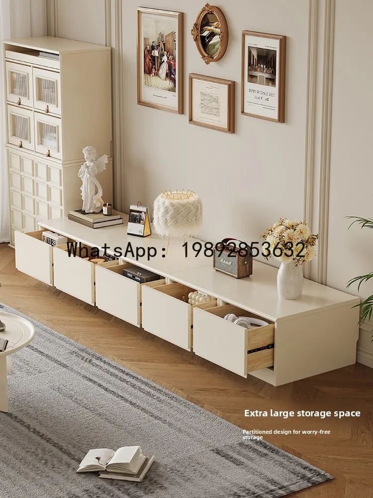 YFY Cream Style Modular  Solid Wood Multi-Functional Free  TV Cabinet Storage Bookcase Bay Window  Shoe Bench Home Use