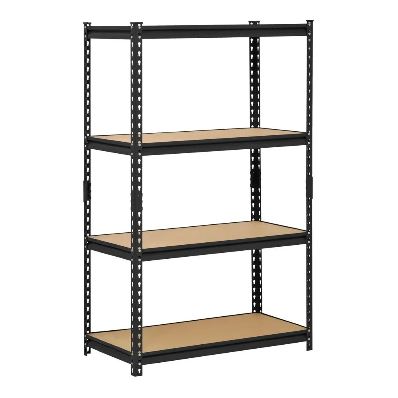 

Black Steel Industrial Shelving, 4 Adjustable Shelves, 3200 lb. Capacity, 60" Height x 36" Width x 18" Depth