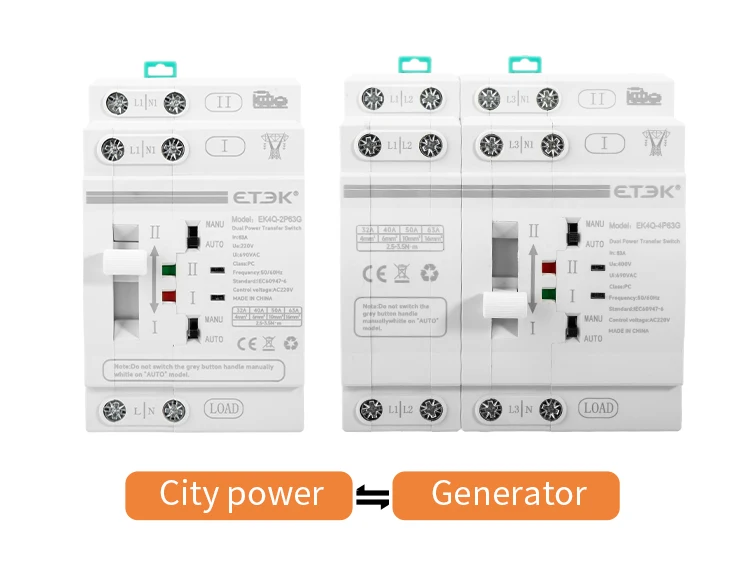 ETEC DIN-Schienen 2P/4P ATS Dual-Power Automatischer Transferschalter Elektrische Wahlschalter Unterbrechungsfreie Stromversorgung 40A/63A PV-Energie – Detail 9