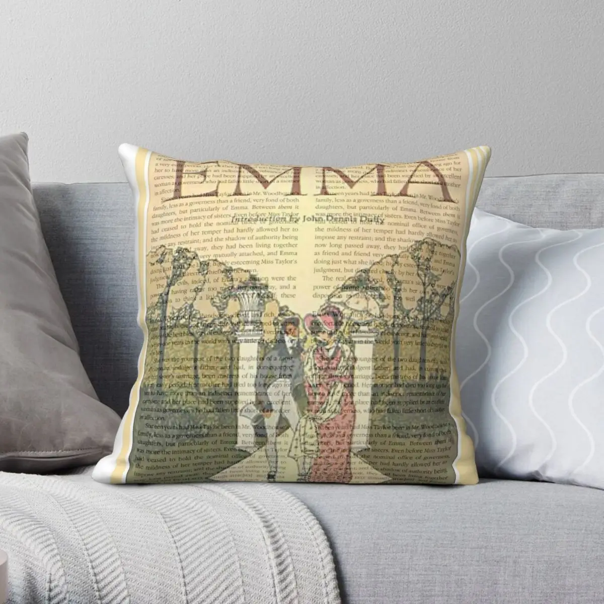 إيما باي جين أوستن المخدة البوليستر الكتان المخملية الإبداعية البريدي ديكور السرير وسادة القضية 45x45