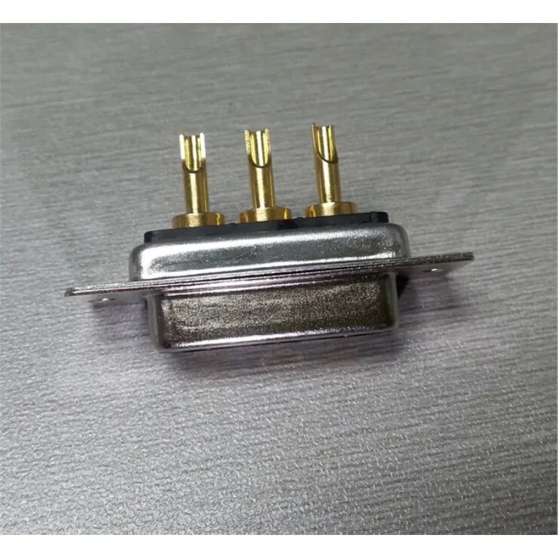1PCS 3W3 female head welding wire high current D-SUB connector 3-core rectangular D-type power cord female base interface plug