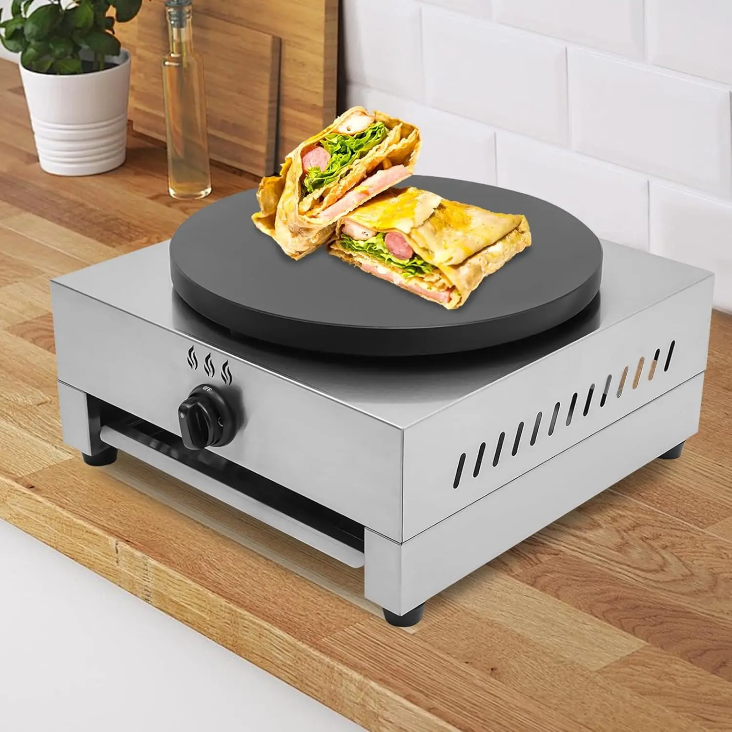 صانع الفطائر التجارية 16 بوصة فطيرة فرن كبير لوحة الفولاذ المقاوم للصدأ الألومنيوم كونترتوب فطيرة صانع فرن فطيرة الغاز ل