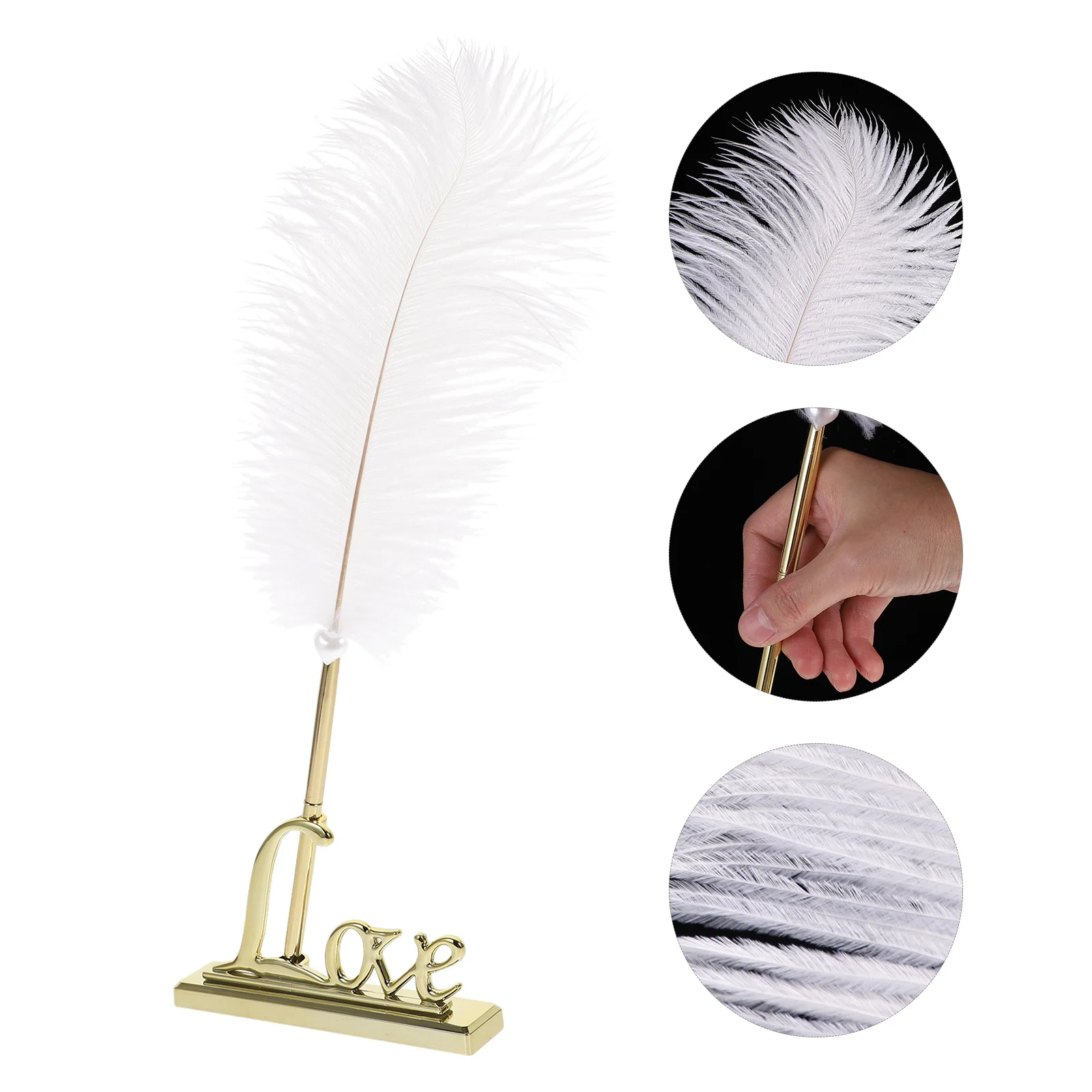 ปากกาลูกลื่นแบบตั้งโต๊ะ 5 ชิ้น พร้อมหมึก สำหรับเซ็นชื่อ ต้อนรับแขก งานแต่งงาน พร้อมที่ใส่ปากกา