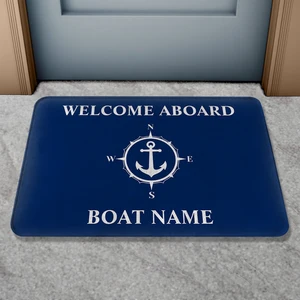 Personalisierte Bootsname Badematte Nicht-Schlupf, Personalisierter Begrüßungsteppich, Innen- und Außendekoration, Yachtmatte, Badezimmerboden 11 Hauptverkäufe Nautische Teppiche - №10